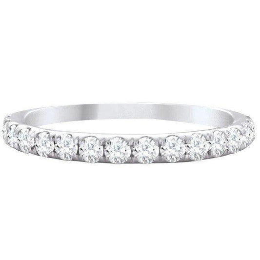 14K White Gold 0.50TDW Diamond Claw Set Semi Eternity Band