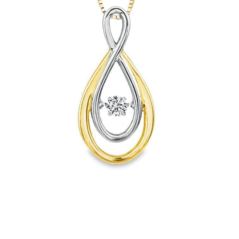 0.10CT Diamond Infinity Pendant in 10K Yellow and White Gold