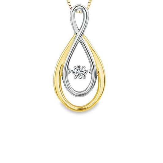 0.10CT Diamond Infinity Pendant in 10K Yellow and White Gold