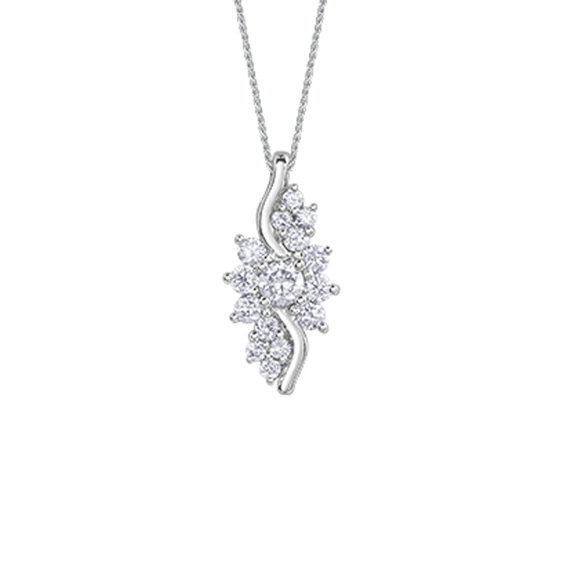 0.50 Carat Fancy Diamond Pendant in 14K White Gold