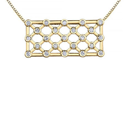 14K Yellow Gold 0.52 Carat Fancy Lattice Diamond Pendant
