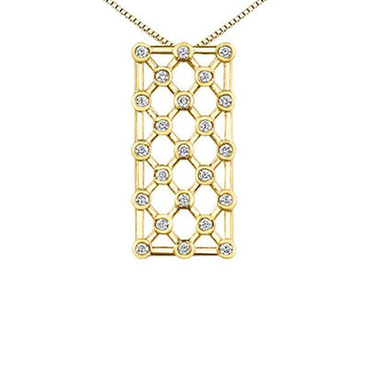 14K Yellow Gold 0.52 Carat Fancy Lattice Diamond Pendant