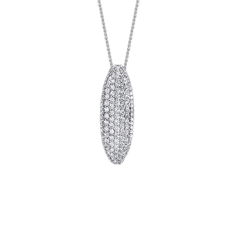 1.91TDW Diamond Fancy Pave Pendant in 14K White Gold