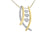 0.33 Carat Diamond Curved V Pendant Necklace in 10K Yellow and White Gold