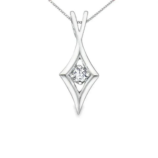 10K White Gold 0.03TDW Canadian Diamond Pendant