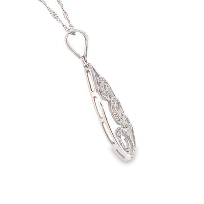 10K White Gold 0.12TDW Diamond Fancy Pendant