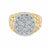 14K Yellow Gold 1.00TDW Diamond Nugget Style Men's Oval Head Ring
