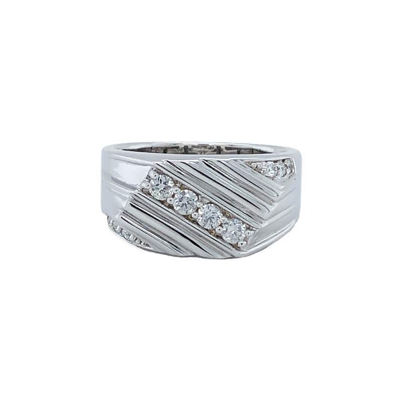 14k White Gold 0.50TDW Diamond Men's Ring