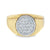 10K Yellow Gold 0.50TDW Diamond Men's Ring With Oval Cluster Head and Satin Finish Sides