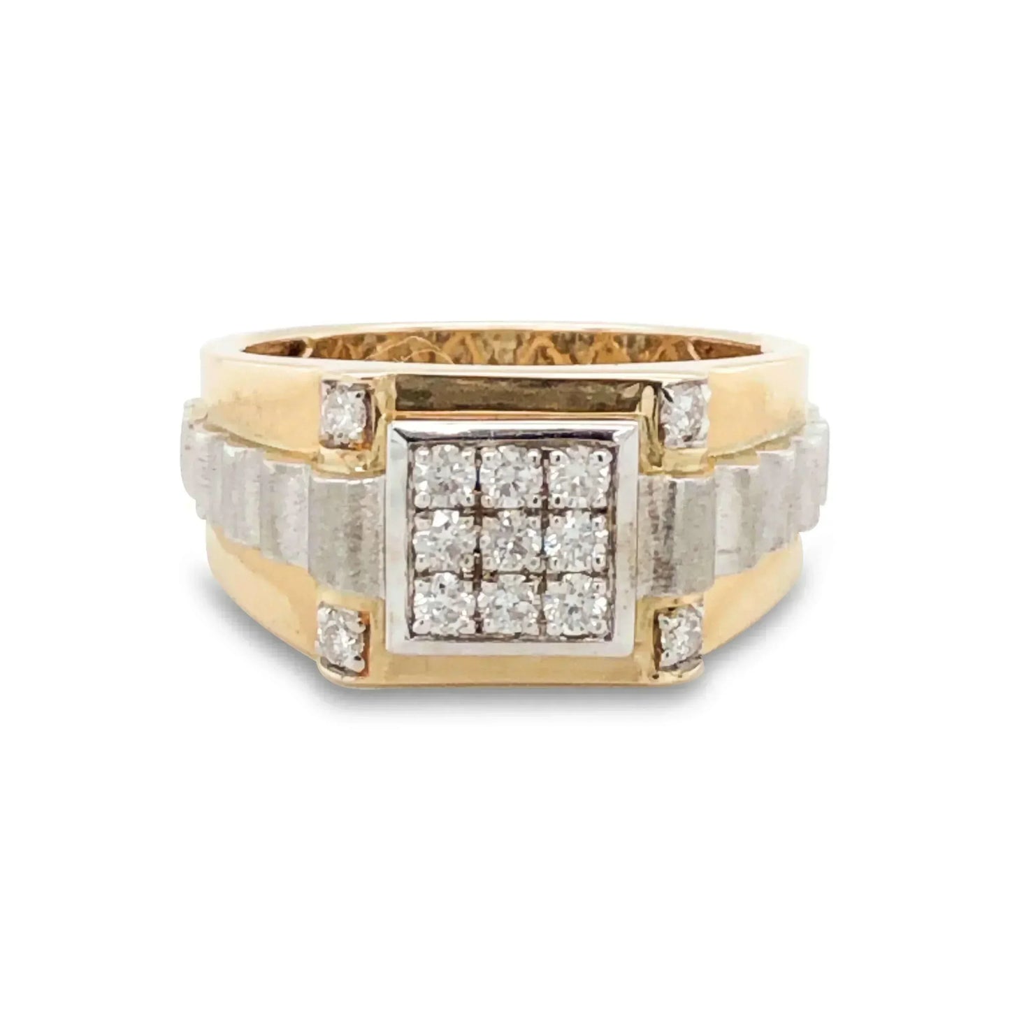 14K Yellow and White Gold 0.50TDW Diamond Men's Ring