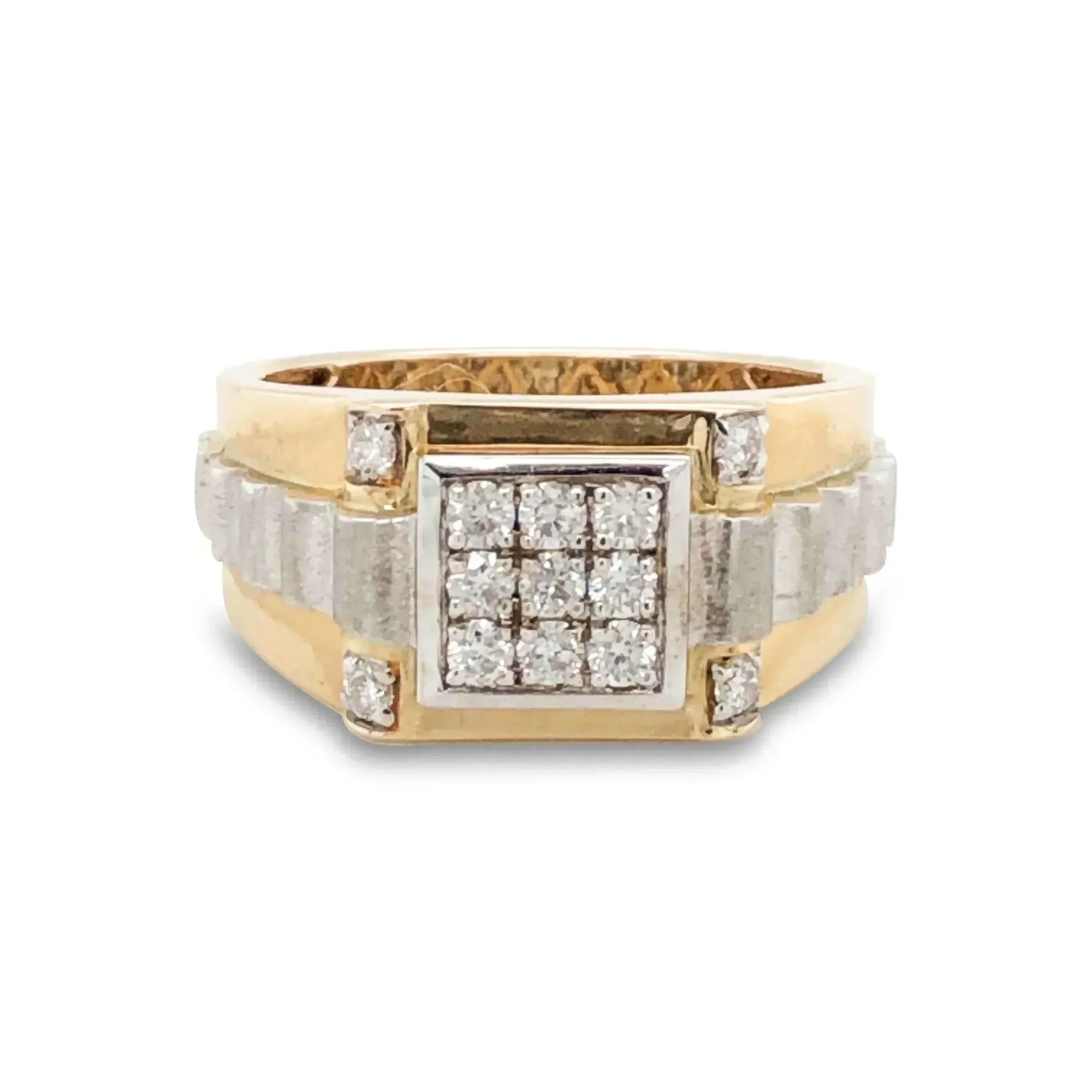 14K Yellow and White Gold 0.50TDW Diamond Men's Ring