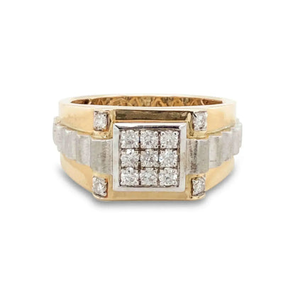 14K Yellow and White Gold 0.50TDW Diamond Men's Ring