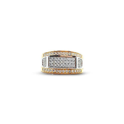 14K Yellow and White Gold 1.00TDW Diamond Men's Ring