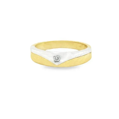 10K Yellow White Gold 0.035TDW DIA Women's Diamond Band