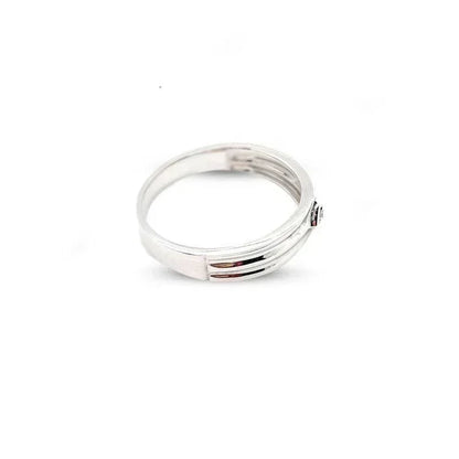 0.03TDW 10K White Gold Diamond Men's Wedding Band