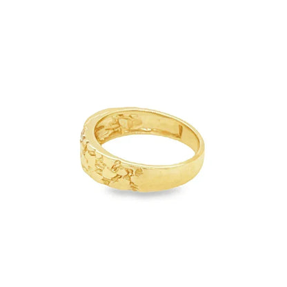 10K Yellow Gold 0.20TDW Nugget Style Men's Diamond Band