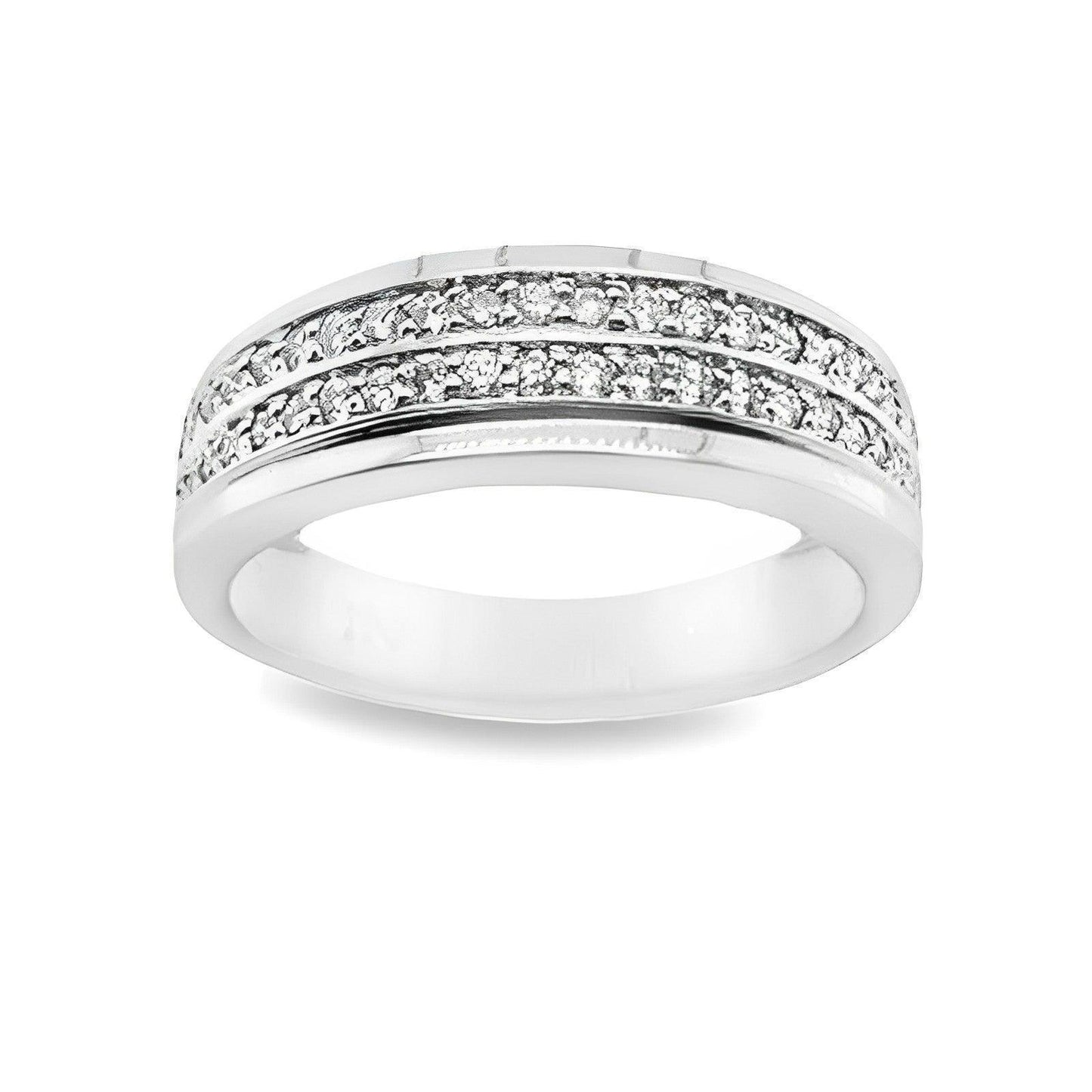 0.50TDW Diamond Men's Wedding Band in 10K White Gold