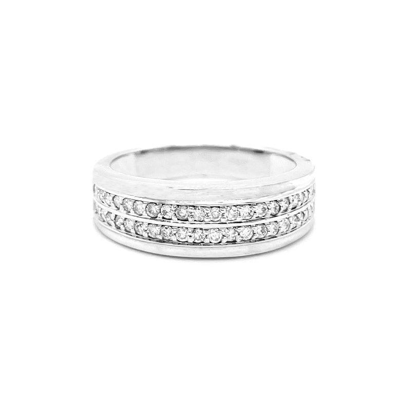 0.50TDW Diamond Men's Wedding Band in 10K White Gold