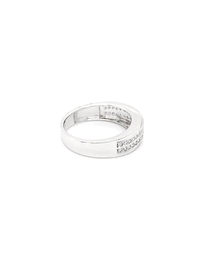0.50TDW Diamond Men's Wedding Band in 10K White Gold