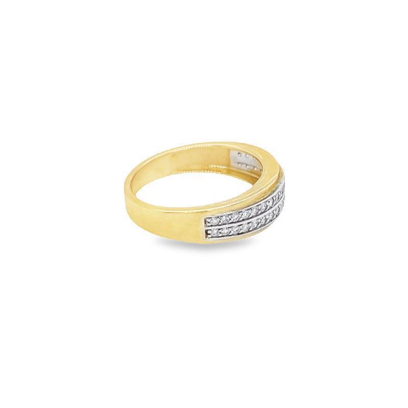10K Yellow Gold 0.38TDW Diamond Ladies Wedding Band With Satin Finish