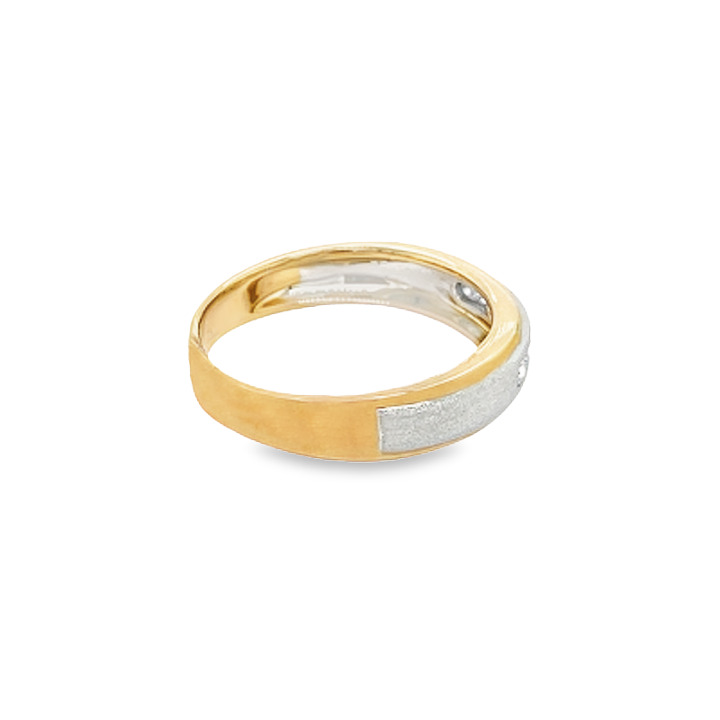 Solid 10k Two Tone Gold Men&#39;s Round Diamond Wedding Anniversary Band With 0.25TDW