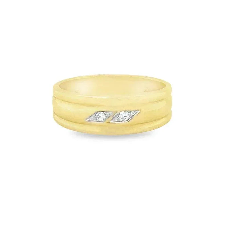10K Yellow gold and 0.05TDW Diamond Men's Band