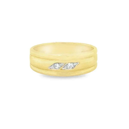 10K Yellow gold and 0.05TDW Diamond Men's Band