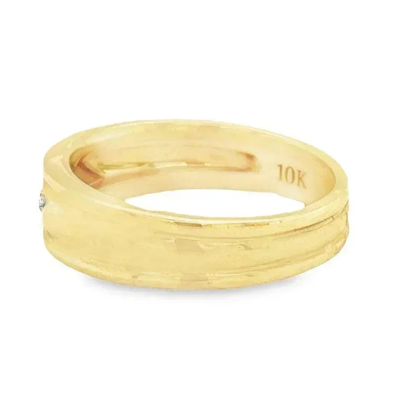 10K Yellow gold and 0.05TDW Diamond Women's Band