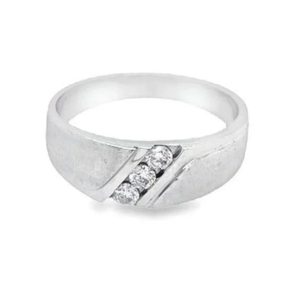 10K White Gold Diamond Men's Band With 0.25TDW