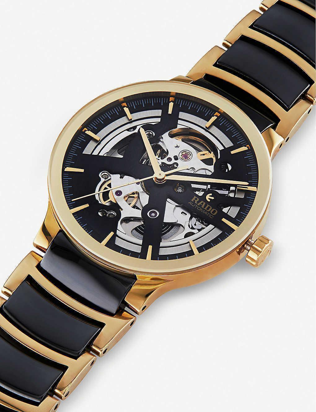 Rado Centrix Automatic Open Heart Skeleton Dial Ceramic Quartz Men's Watch R30180162