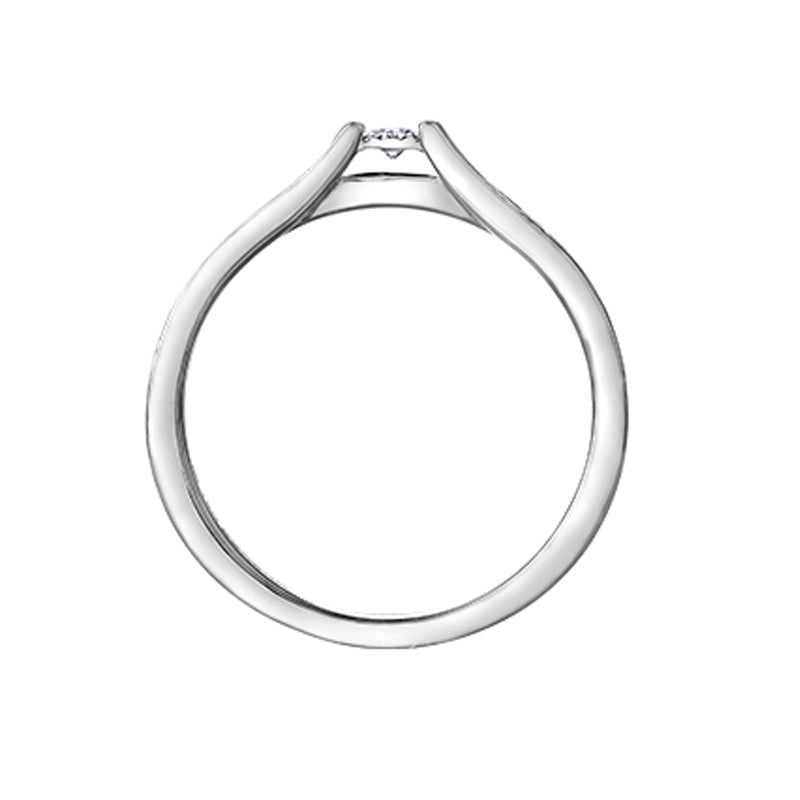 10K White Gold 0.10TDW Diamond Illusion Set Promise Ring