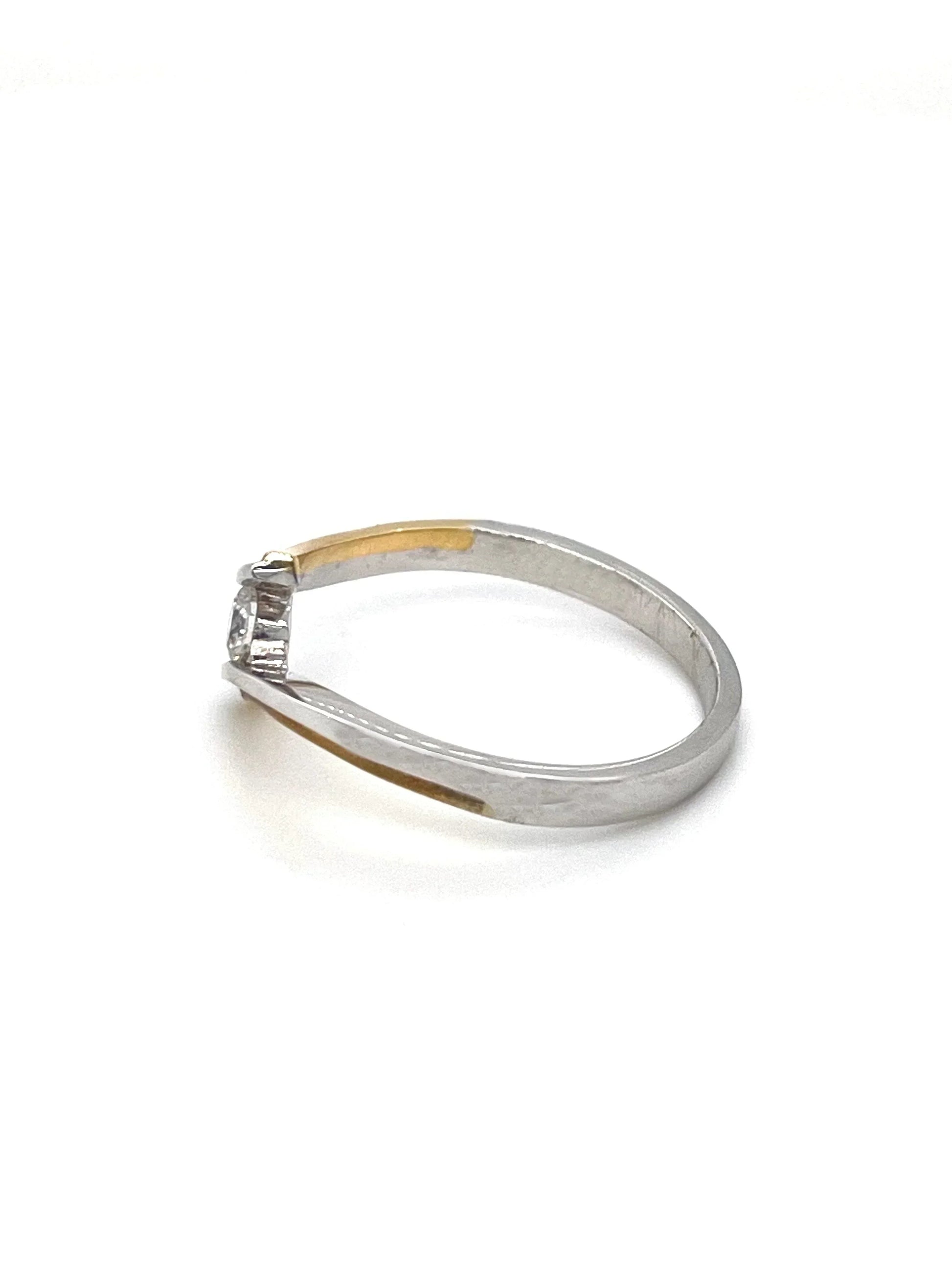 0.15CT Diamond Solitaire Ring In 10K Yellow And White Gold