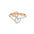 0.08Ct TDW Diamond 10K Rose And White Gold Double Heart Ring