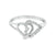 10K White Gold 0.10CT Women's Diamond Double Heart Ring