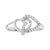 10K White Gold 0.10CT Women's Diamond Double Heart Ring