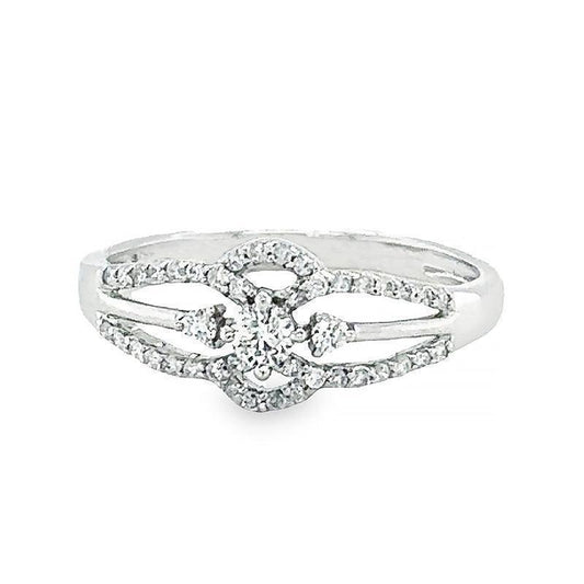 0.27TDW Diamond Engagement Ring in 10K White Gold
