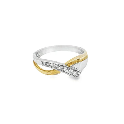 0.13 Ct TDW Diamond Special Anniversary Ring In 10K Yellow And White Gold