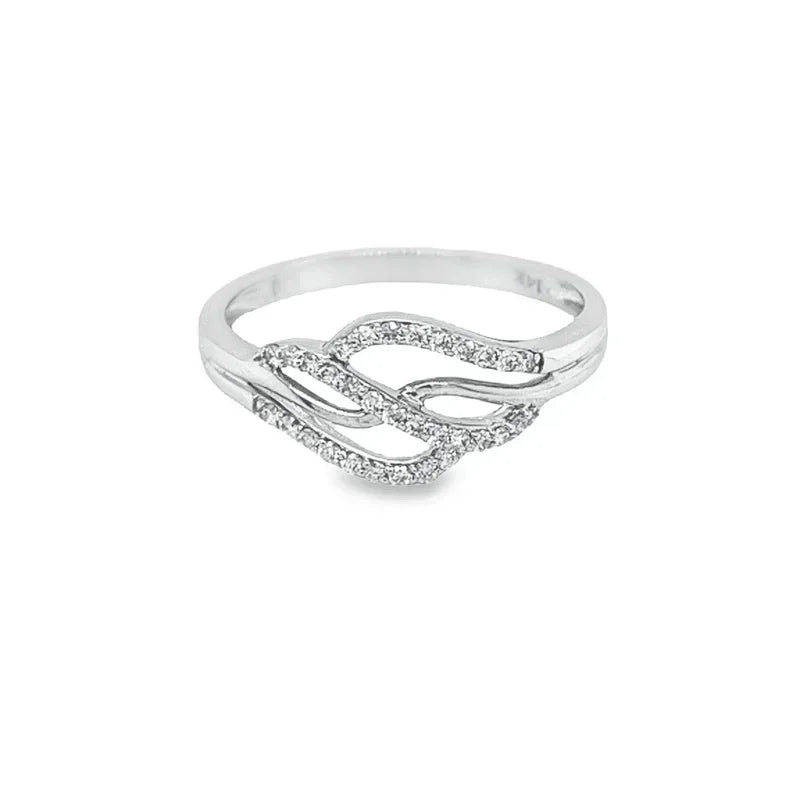 14K White Gold 0.15TDW Diamond Engagement Ring