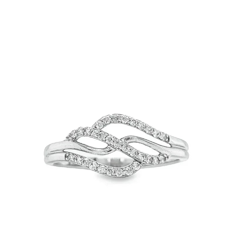 14K White Gold 0.15TDW Diamond Engagement Ring