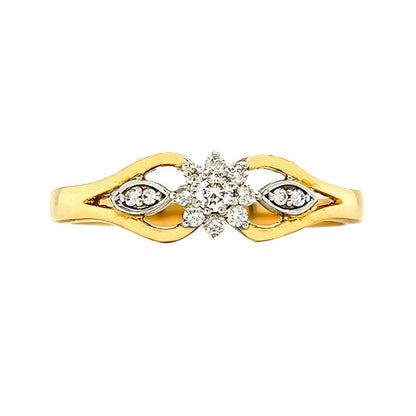 0.15 Ct TDW Diamond 10K Yellow Gold Flower Head Ring