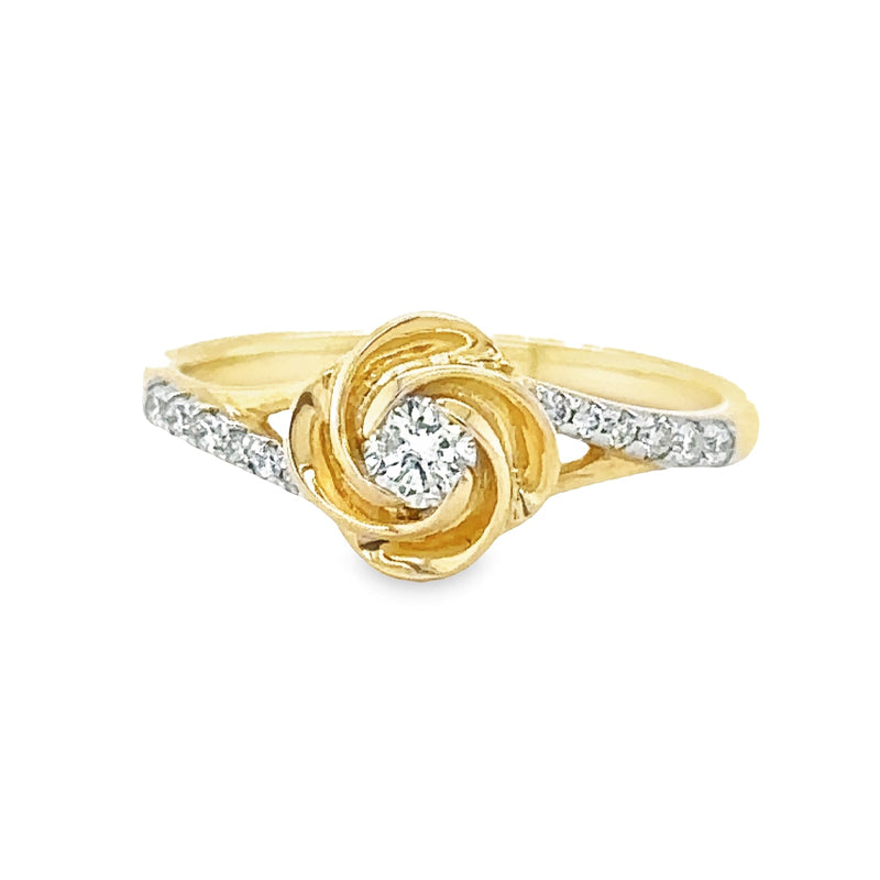 0.40TDW 10K Yellow Gold Diamond Swirl Ring