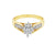 0.15TDW Women's Diamond Cluster Ring with 10K Yeliow And White Gold