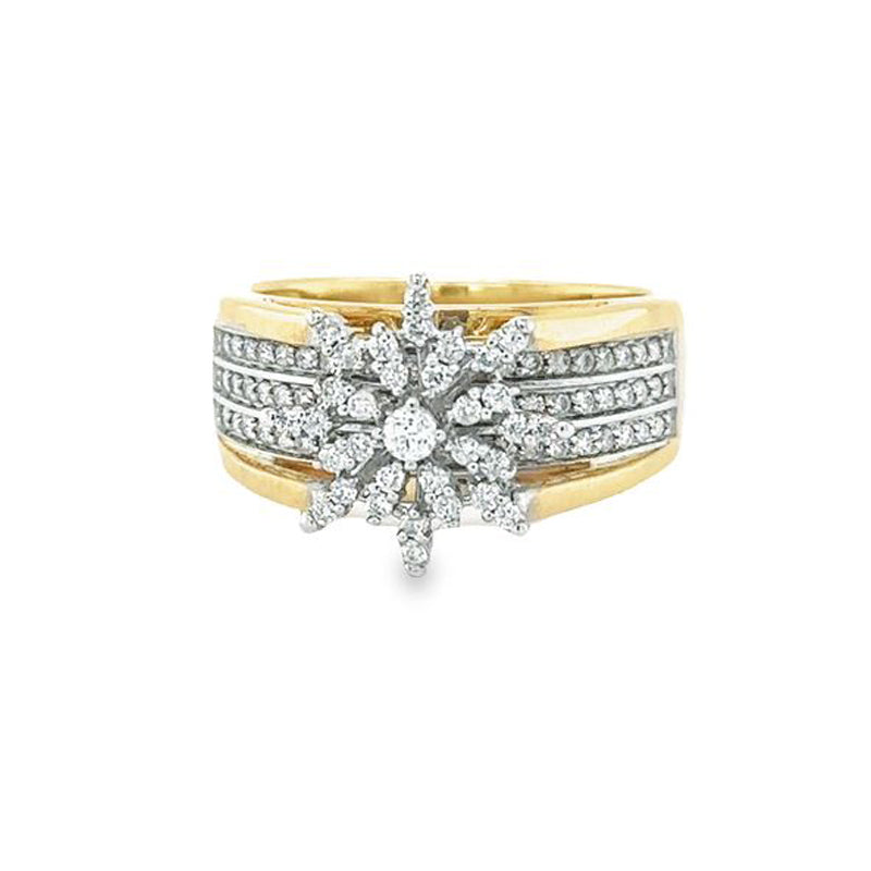 0.50 Ct TDW Diamond 10K Yellow Gold Star Bright Special Ring