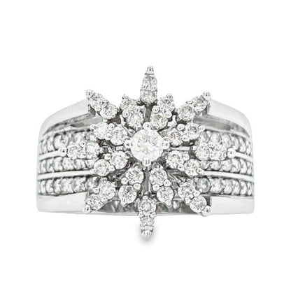 0.75 Ct TDW Diamond 10K White Gold Star Bright Special Ring