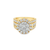 14K Yellow Gold 3.00TDW Diamond Extra Vaganza Illusion Centre Halo Wedding Ring