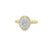 0.75 Carat Oval Diamond Halo Ring in 10K Yellow Gold