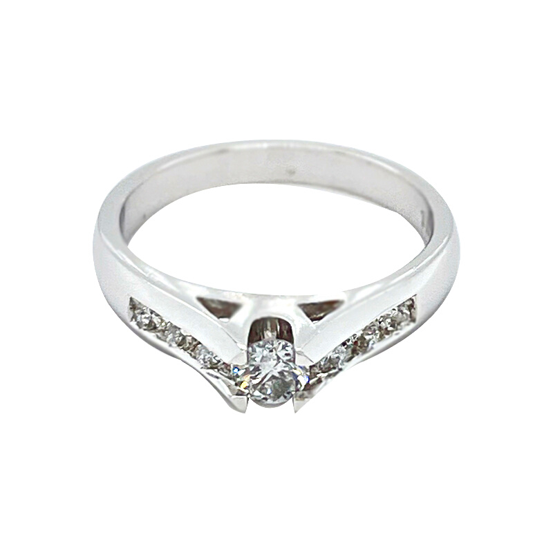 14K White Gold 0.29CT Diamond Solitaire Engagement Ring