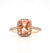 10K Rose Gold 0.35TDW Diamond And Emerald Cut Morganite Halo Solitaire Ring