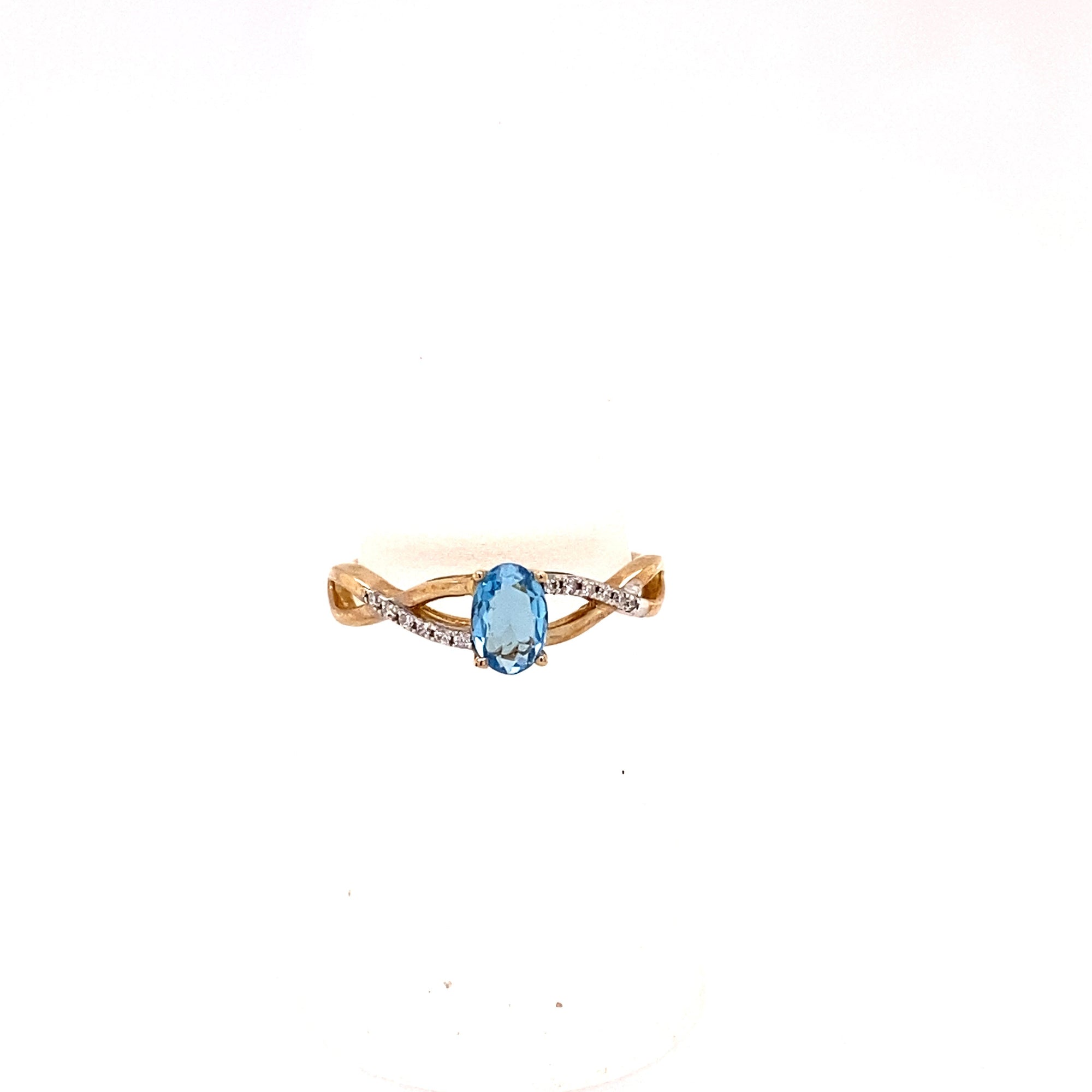 December Birthstone Ring with Diamond Accent set in 10K Yellow gold