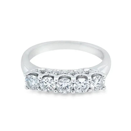 0.90 Ct TDW Diamond 14K White Gold Anniversary Band